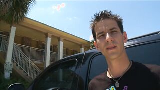 Watch this hot black dude take on his white buddy's buddy in a steamy interracial fuckfest!