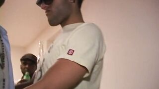 Two horny dudes share a steamy lesbian fuck session