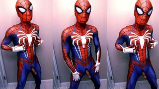 Watch as guyzentai's Spiderman tries to edge and edge with his own uncut weenie while wearing his favorite pair of jock
