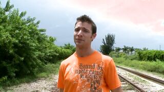 Hot interracial action with bisexual dudes in public