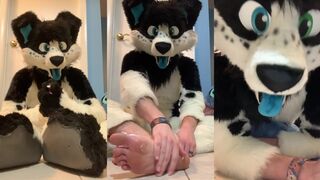 Furry stud gets off on a furry hairy guy's solo play with a soft, thick, and plucky toy