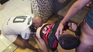 Watch this first-time babe's wild mouth-fucking and anal adventure in UTTER SHEER - a bareback football match!