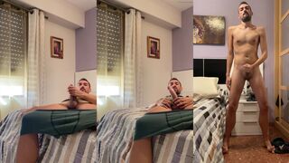 Watch this hot daddy jerk off solo and dirty talk with a huge cumshot at the end