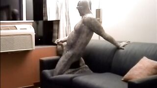 SteveFitch strokes his big snake in a motel room solo session