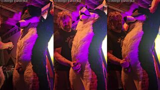 AngryBarks edges blindfolded Canine until he gushes while getting a massage
