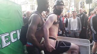 Watch this Ebony Bi-atch get pounded deep by a massive black cock in public