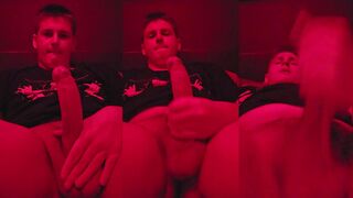 Dustinss777 jerks off to a big dicked teen and milks him until he cums