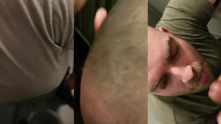 Danny Wyatt UK's Public restroom adventure: phat black dick, public cumshots, and a gagging gape