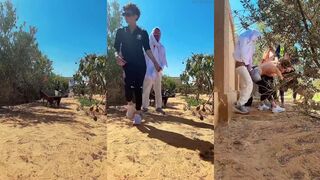 Watch this wild outdoor gangbang with a hot and horny femboy