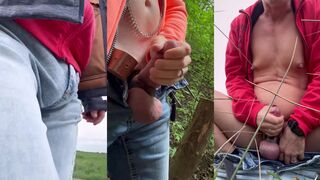Watch Bi-atch Jack off Phat Ultra-kinky Mega-bitch hard-on in public