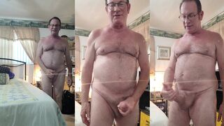 DaddyLNargo jerks off to Aged fellow's massive sausage and wanks it solo
