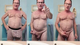 Watch Jizzed-on by older dude in a homemade video with younger guy