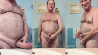 DaddyLNargo enjoys solo hairy chest play with his grandpa's hairy chest