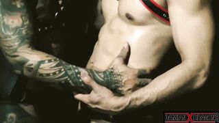 Damian Dragon dominates Mask Stud Gymmate in a wild throatfuck