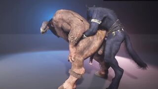 DeepBoyo dominates in rough anal with his massive dong in a cartoon monster-sized fuckfest!