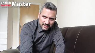 English Leathermaster gives jerk off instructions to his step-daughter in POV
