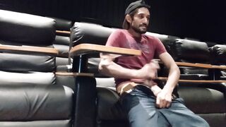 Curiousboy jerks off to a juicy theater cumshot while fapping solo