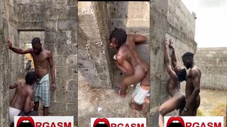 Black dudes bareback & service BBC in gloryhole