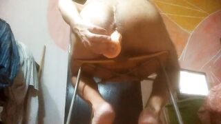 Homemade video of a hot guy playing with his toys in a hot dildo ass session