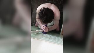 sucking dildo pov