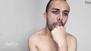 Hot Latina's fetish for getting his man off with his mouth and fingers