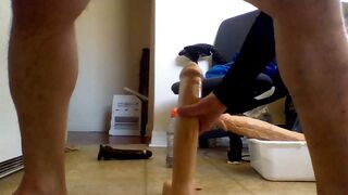 May 13, 2025: Watch this muscular body take on a giant dildo in close-up action