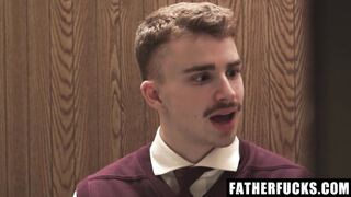Benjamin Blue punished by priest for his sloppy sins by the Catholic church