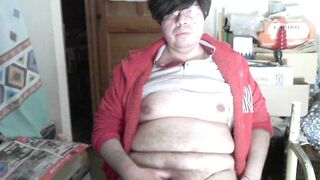 Watch this kinky bear play with himself and load up his tiny dick with hot jizz