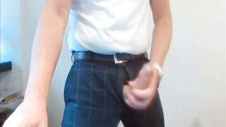 Watch this European amateur's solo break in Rolao Groso's rolao grosso with his massive cock
