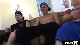 Watch this college frat party cum hard on his ass and mouth