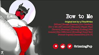 Grinning Pup dominates in a kinky roleplay with a Orc Chieftain