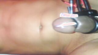 Arabsex94 goes wild with electro stimulation in hot solo action