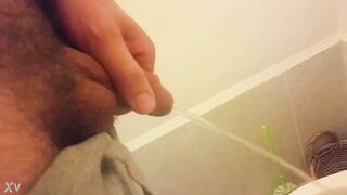 Get a sneak peek of the first time a guy pees in a toilet with a hot chick