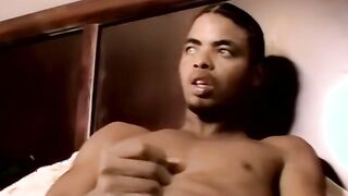 Sexy white dude slurps on a massive black rod and takes it deep in his mouth